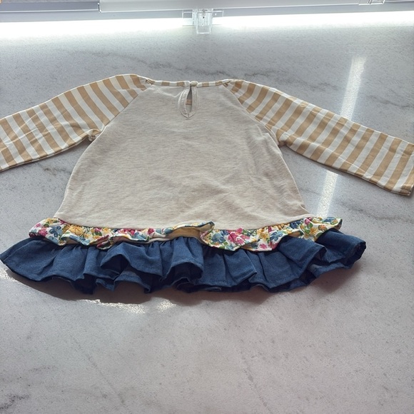 Striped Sloth Baby Top with Ruffle Hem - Picture 6 of 6